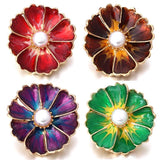 6pcs Metal Snap Jewelry Flower Button 18mm Snap Bracelets Bangles