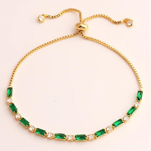 Adjustable CZ Tennis Bracelet Rainbow Zircon Charm Hand Chain