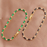 Adjustable CZ Tennis Bracelet Rainbow Zircon Charm Hand Chain