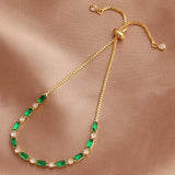 Adjustable CZ Tennis Bracelet Rainbow Zircon Charm Hand Chain