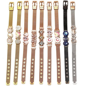 Stainless Steel Mesh Charm Bracelets Europe Lucky Ladybug Bee Watch Bracelet