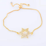 Micro Pave Zircon Star Of David Bracelet for Women Girls