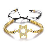 Micro Pave Zircon Star Of David Bracelet for Women Girls