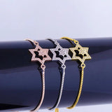 Micro Pave Zircon Star Of David Bracelet for Women Girls