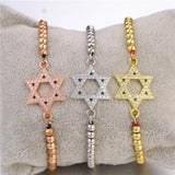 Micro Pave Zircon Star Of David Bracelet for Women Girls