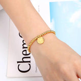 Elastic Rope Bead Bracelet Queen Head Bracelet Women Stainless Steel