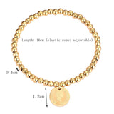 Elastic Rope Bead Bracelet Queen Head Bracelet Women Stainless Steel