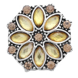 6pcs Mixed Brown Flower 18mm Snap Buttons for Leather Bracelets