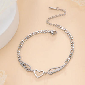 Heart Angel Wings Chain Bracelets Steel Hand Bracelet Jewelry Gift