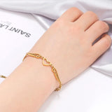 Heart Angel Wings Chain Bracelets Steel Hand Bracelet Jewelry Gift