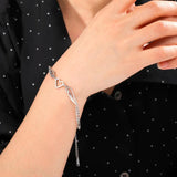 Heart Angel Wings Chain Bracelets Steel Hand Bracelet Jewelry Gift