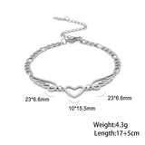 Heart Angel Wings Chain Bracelets Steel Hand Bracelet Jewelry Gift
