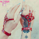 Sexy PU Leather Harness Bracelets for Women Hand