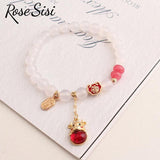 Chinese Elastic Bracelet Beads Money Bag Pendant Jewelry