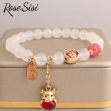 Chinese Elastic Bracelet Beads Money Bag Pendant Jewelry