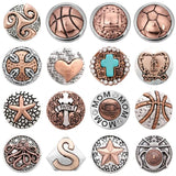 6pcs Cross Ball 18mm Snap Buttons for Snap Bracelet DIY Bracelets
