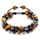 Hematite Agate Tigers Eye Stone Bracelet