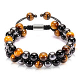 Hematite Agate Tigers Eye Stone Bracelet