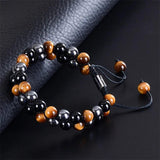 Hematite Agate Tigers Eye Stone Bracelet