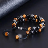Hematite Agate Tigers Eye Stone Bracelet