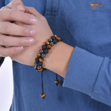 Hematite Agate Tigers Eye Stone Bracelet