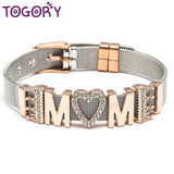 MOM Mesh Bracelet Heart Lock Crown Charms Mother's Gift