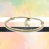 Silver Snake Chain Slider Bracelet for Charms Beads DIY Jewelry