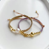 KKBEAD Braided Yarn Pearl Bracelet Unfade Plated Beads Pulseras Femme