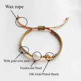 KKBEAD Braided Yarn Pearl Bracelet Unfade Plated Beads Pulseras Femme