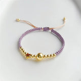 KKBEAD Braided Yarn Pearl Bracelet Unfade Plated Beads Pulseras Femme