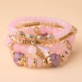 4Pcs/Set Natural Stone Crystal Bracelets For Women Therapeutic Magnetic Jewelry