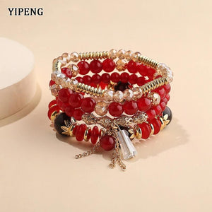 4Pcs/Set Natural Stone Crystal Bracelets For Women Therapeutic Magnetic Jewelry