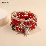 4Pcs/Set Natural Stone Crystal Bracelets For Women Therapeutic Magnetic Jewelry