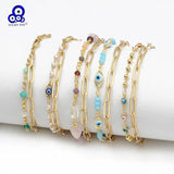 Evil Eye Adjustable Stone Beads 2 Layer Bracelet for Women