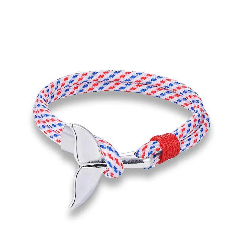 Marine Whale Tail Bracelet Parachute Cord Couple's Hand Line