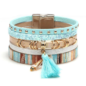 Kirykle Tassel Pendant Multilayer Bracelet for Women