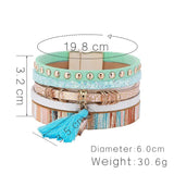 Kirykle Tassel Pendant Multilayer Bracelet for Women