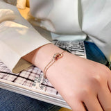 Titanium Steel Rose Roman Numeral Clasp Bracelet Gothic Sexy Bracelets