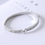 V Shape Love Bracelets CZ Crystal Stainless Steel Bracelet Women Girls Cuff