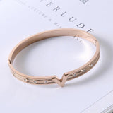 V Shape Love Bracelets CZ Crystal Stainless Steel Bracelet Women Girls Cuff