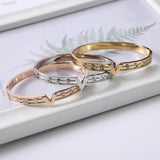 V Shape Love Bracelets CZ Crystal Stainless Steel Bracelet Women Girls Cuff