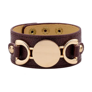 Kirykle Monogram Leather Cuff Bracelet 3 Row Multicolor Leather Bracelet