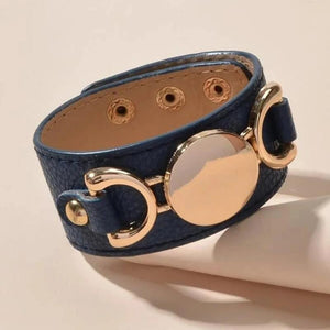 Kirykle Monogram Leather Cuff Bracelet 3 Row Multicolor Leather Bracelet
