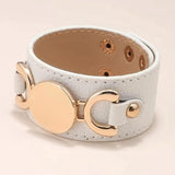 Kirykle Monogram Leather Cuff Bracelet 3 Row Multicolor Leather Bracelet