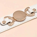 Kirykle Monogram Leather Cuff Bracelet 3 Row Multicolor Leather Bracelet