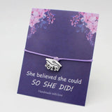 Graduate Graduation Charm Bracelet College Cap Adjustable Rope Gift