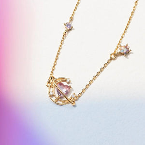Love Moon Bracelet Copper Plated Pink Heart Zircon Gift