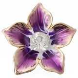 6pcs Purple Rhinestone Flower Snap Buttons for 18mm Snap Bracelets DIY Jewelry