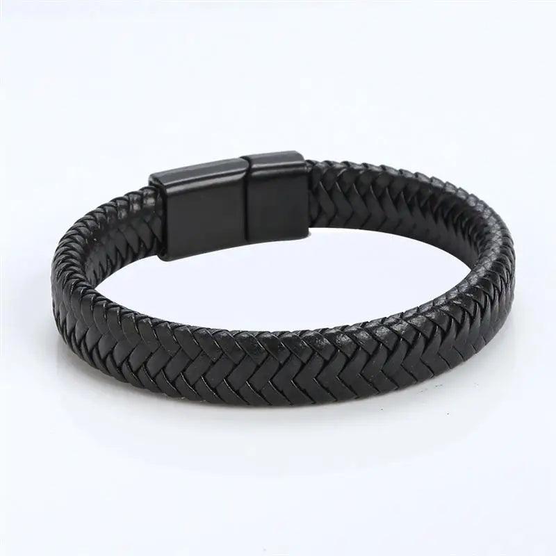 Brown Braided Leather Wrap Bracelet for Men Infinity Bracelet