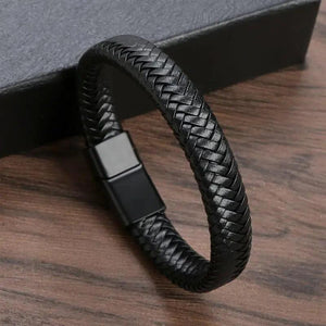 Brown Braided Leather Wrap Bracelet for Men Infinity Bracelet